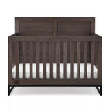 Delta Children Simmons Kids Foundry 6-in-1 Convertible Crib, Rustic Grey/Matte Black