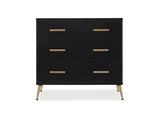 Delta Children Sloane 4 Drawer Dresser with Changing Top and Interlocking Drawers, Ebony/Bronze