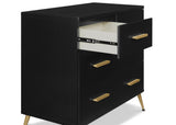 Delta Children Sloane 4 Drawer Dresser with Changing Top and Interlocking Drawers, Ebony/Bronze