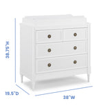 Delta Children Madeline 4 Drawer Dresser with Changing Top and Interlocking Drawers, Bianca White