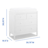Delta Children Saint 3 Drawer Dresser with Changing Top and Interlocking Drawers, Bianca White