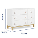 babyGap by Delta Children Legacy 6 Drawer Dresser, Bianca White/Natural