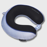 French Connection Memory Foam Travel Pillow with Washable Cover - Luxury Neck Pillow in Blue