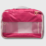 French Connection 6pc Packing Cube Set - Travel Storage Set for Luggage in Hot Pink