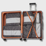 French Connection 6pc Packing Cube Set - Travel Storage Set (Polka Dot) in Black