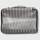 French Connection 6pc Packing Cube Set - Travel Storage Set for Luggage (Striped) in Black