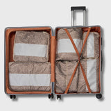 French Connection 6pc Packing Cube Set - Travel Storage Set (Polka Dot) in Mocha