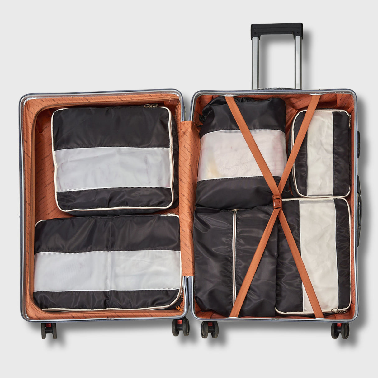 French Connection 6pc Packing Cube Set - Travel Storage Set for Luggage in Black