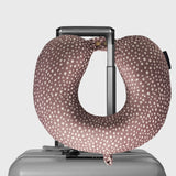 French Connection Memory Foam Travel Neck Pillow with Washable Cover - (Polka Dot) in Mocha