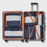 French Connection 6pc Packing Cube Set - Travel Storage Set for Luggage in Marine Blue