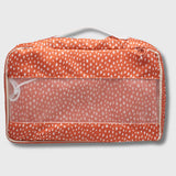 French Connection 6pc Packing Cube Set - Travel Storage Set (Polka Dot) in Orange