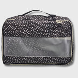 French Connection 6pc Packing Cube Set - Travel Storage Set (Polka Dot) in Black