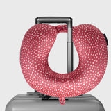 French Connection Memory Foam Travel Neck Pillow with Washable Cover - (Polka Dot) in Pink