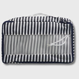 French Connection 6pc Packing Cube Set - Striped Travel Storage Set in Marine Blue (Striped)