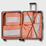 French Connection 6pc Packing Cube Set - Travel Storage Set (Polka Dot) in Orange