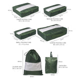 French Connection 6pc Packing Cube Set - Travel Storage Set for Luggage in Olive
